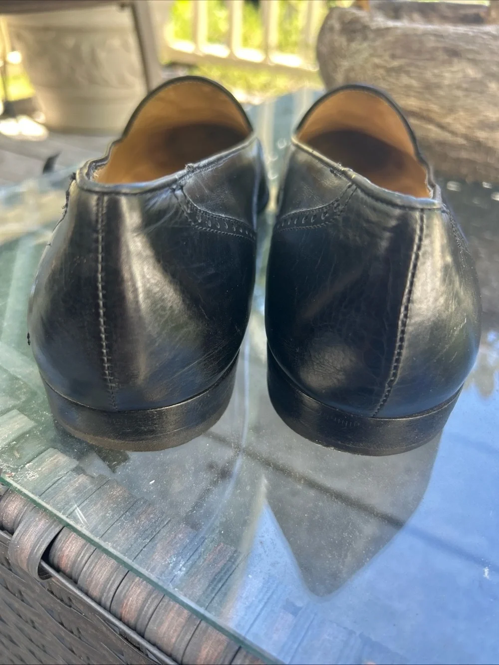 VTG Salvatore Ferragamo Mens Black Leather Tassel Loafers Size 10.5 D